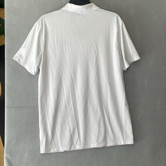 NIKE Golf Dri-Fit Standard Fit Men's Medium White 2 Button Polo EUC 100% Polyest - Picture 2 of 6